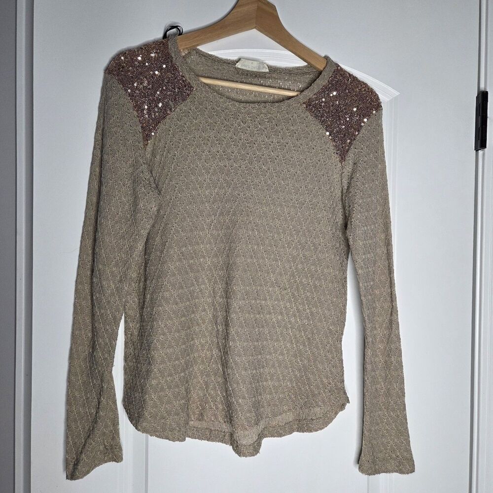 Bear Dance Womens Size Small Brown Long Sleeve With Sequins